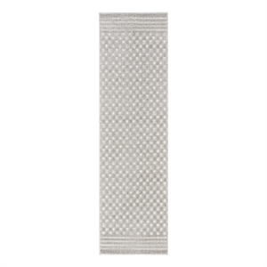 Nourison Casual 6' Runner Light Gray Fabric Area Rug