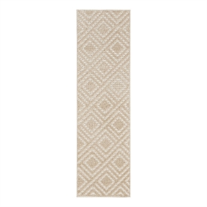 Nourison Casual 6' Runner Beige Fabric Area Rug