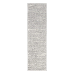 Nourison Casual 6' Runner Light Gray Fabric Area Rug