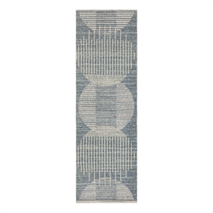 Nourison Astra Machine Washable 6' Runner Blue Fabric Area Rug