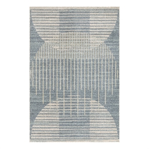 Nourison Astra Machine Washable 3' x 5' Blue Fabric Area Rug