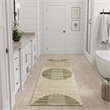 Nourison Astra Machine Washable 6' Runner Ivory Olive Fabric Area Rug