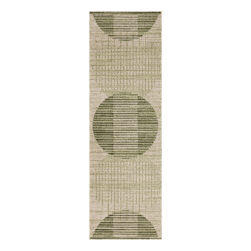 Nourison Astra Machine Washable 6' Runner Ivory Olive Fabric Area Rug