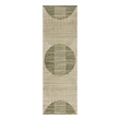 Nourison Astra Machine Washable 6' Runner Ivory Olive Fabric Area Rug