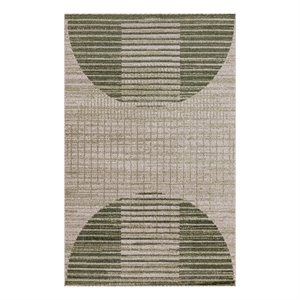 Nourison Astra Machine Washable 3' x 5' Ivory Olive Fabric Area Rug