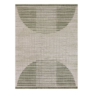 Nourison Astra Machine Washable 4' x 6' Ivory Olive Fabric Area Rug