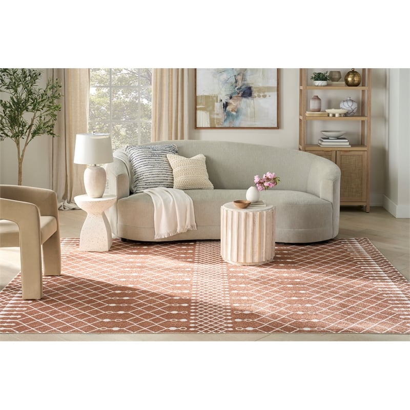 Nourison Astra Machine Washable 9' x 12' Copper Fabric Area Rug