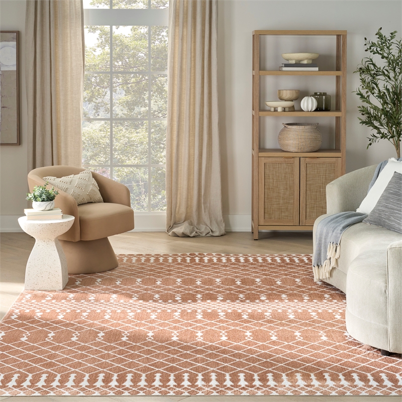 Nourison Astra Machine Washable 9' x 12' Copper Fabric Area Rug