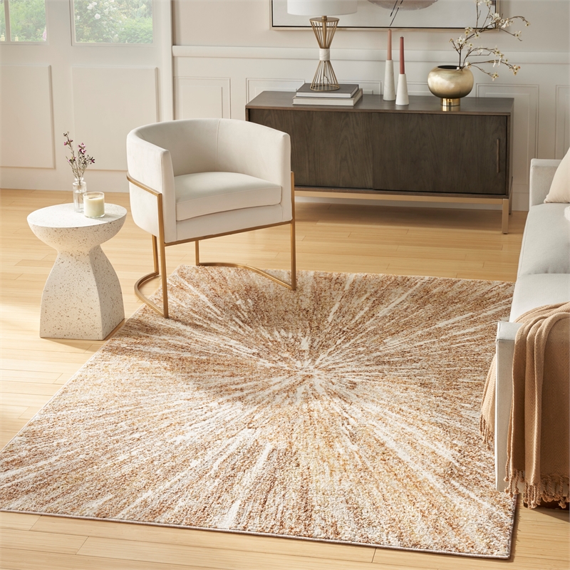Nourison Ambiance 5' x 7' Ivory Gold Fabric Area Rug