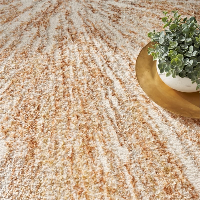 Nourison Ambiance 5' x 7' Ivory Gold Fabric Area Rug