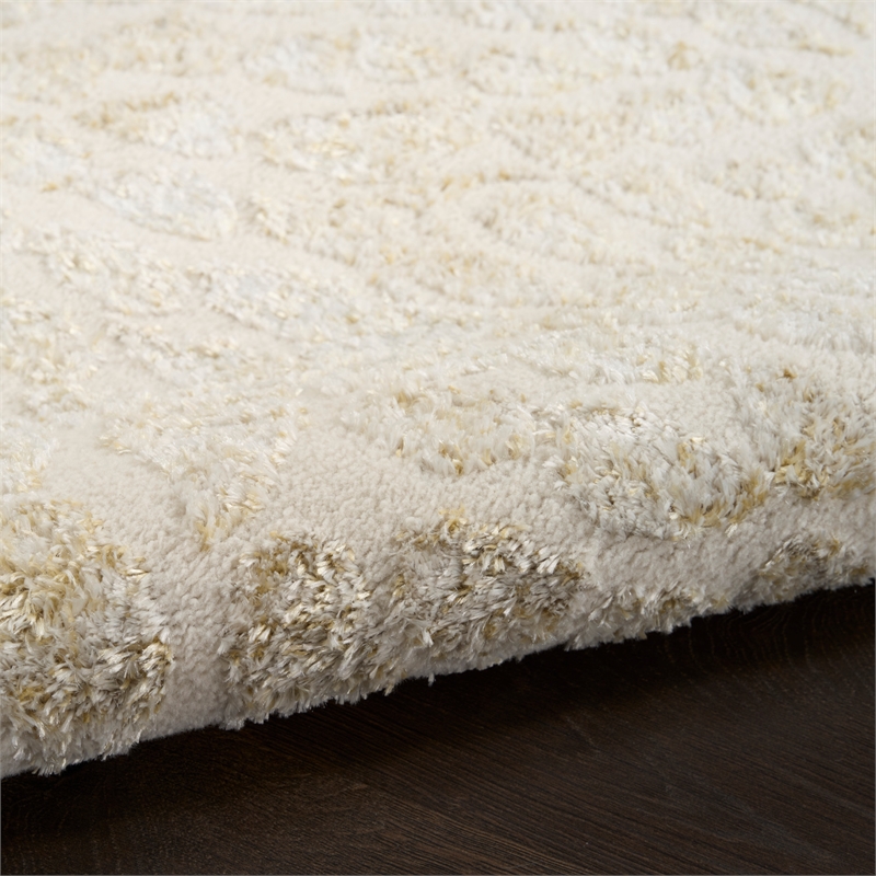 Nourison Ambiance 4' x 6' Ivory Gold Fabric Area Rug