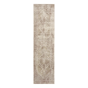 Nourison Astra Machine Washable 6' Runner Rust Multi-Color Fabric Area Rug