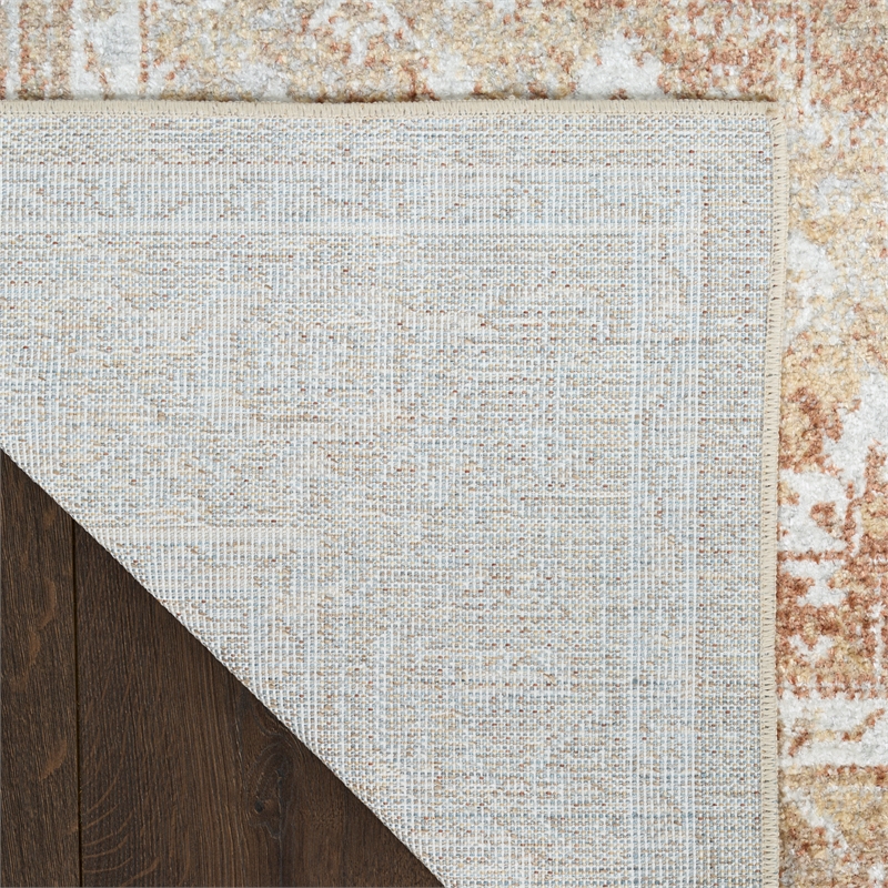 Nourison Astra Machine Washable 8' Runner Rust Multi-Color Fabric Area Rug