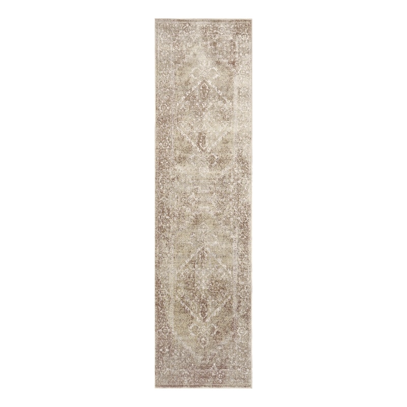 Nourison Astra Machine Washable 8' Runner Rust Multi-Color Fabric Area Rug