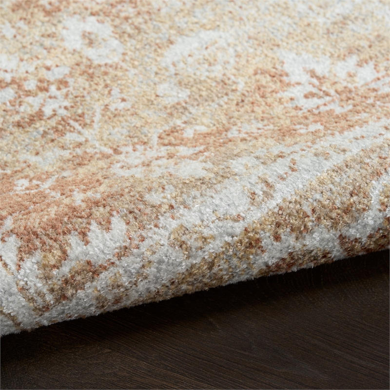 Nourison Astra Machine Washable 3' x 5' Rust Multi-Color Fabric Area Rug