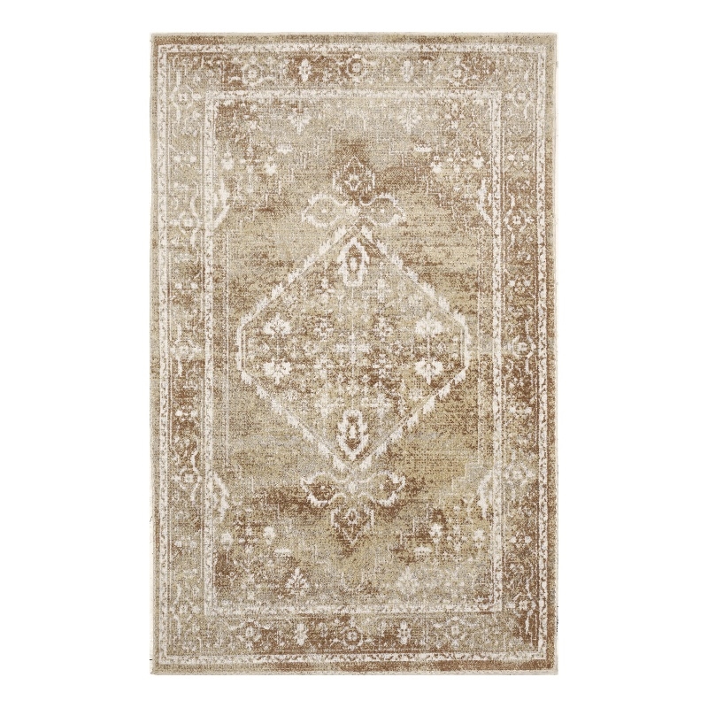 Nourison Astra Machine Washable 3' x 5' Rust Multi-Color Fabric Area Rug
