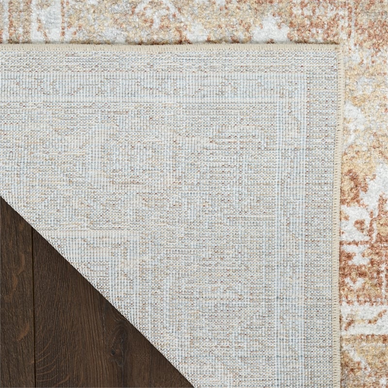 Nourison Astra Machine Washable 4' x 6' Rust Multi-Color Fabric Area Rug