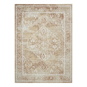 Nourison Astra Machine Washable 5' x 7' Rust Multi-Color Fabric Area Rug