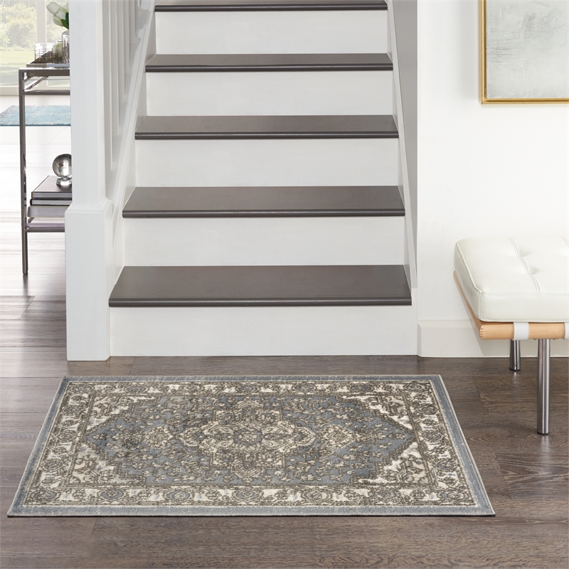 Nourison Concerto 2' x 4' Blue Fabric Area Rug