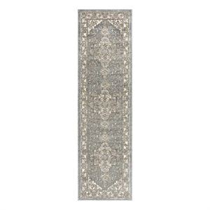 Nourison Concerto 6' Runner Blue Fabric Area Rug