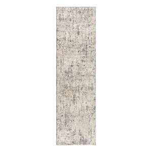 Nourison Concerto 6' Runner Ivory Blue Gray Fabric Area Rug