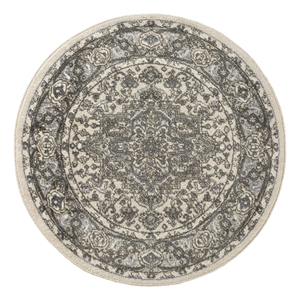 Nourison Concerto 4' x Round Ivory Blue  Fabric Area Rug