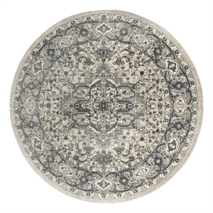 Nourison Concerto 8' x Round Ivory Blue  Fabric Area Rug