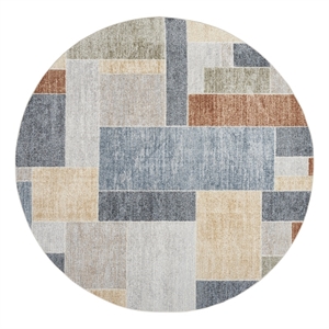 Nourison Astra Machine Washable 8' x Round Multi-Color Fabric Area Rug