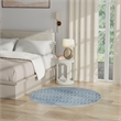 Nourison Astra Machine Washable 4' x Round Blue  Fabric Area Rug