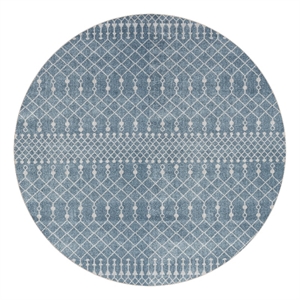 Nourison Astra Machine Washable 4' x Round Blue  Fabric Area Rug