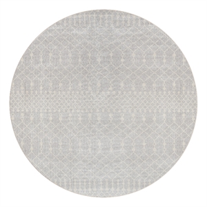 Nourison Astra Machine Washable 5' x Round Gray Fabric Area Rug