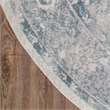 Nourison Astra Machine Washable 4' x Round Blue Ivory Fabric Area Rug