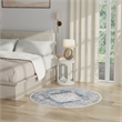 Nourison Astra Machine Washable 4' x Round Blue Ivory Fabric Area Rug