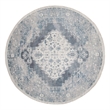 Nourison Astra Machine Washable 4' x Round Blue Ivory Fabric Area Rug