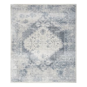 Nourison Astra Machine Washable 12' x 15' Blue Ivory Fabric Area Rug