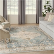 Nourison Astra Machine Washable 12' x 15' Silver Blue Fabric Area Rug