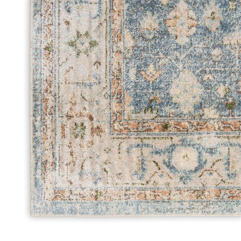 Nourison Astra Machine Washable 12' x 15' Silver Blue Fabric Area Rug