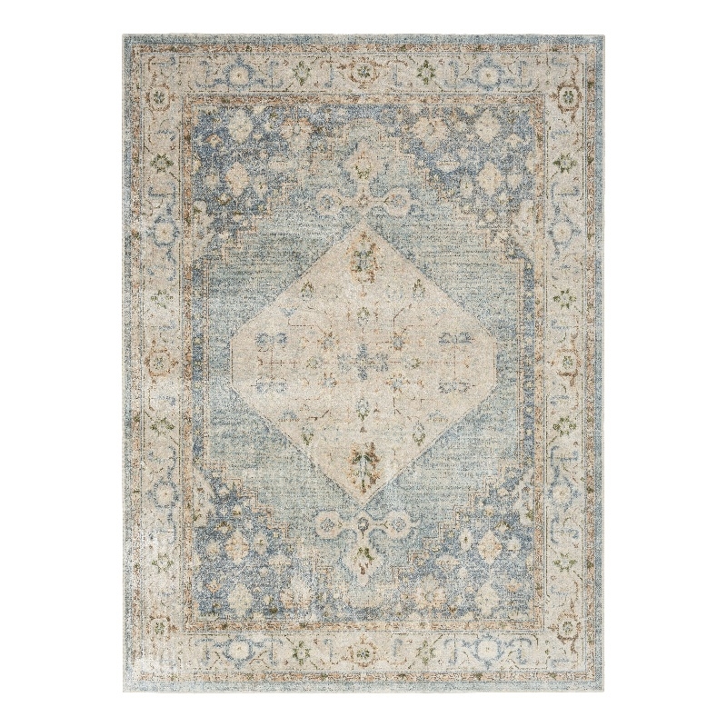 Nourison Astra Machine Washable 12' x 15' Silver Blue Fabric Area Rug