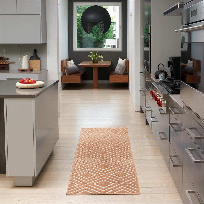 Nourison Casual 6' Runner Copper Fabric Area Rug