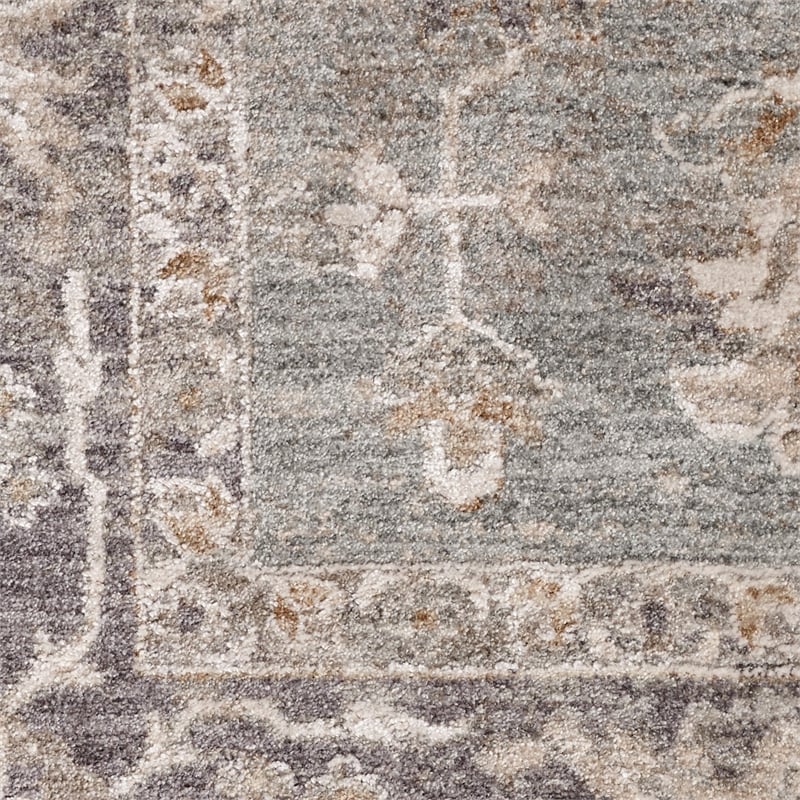 Nourison Asher 4' x 6' Blue Ivory Fabric Area Rug
