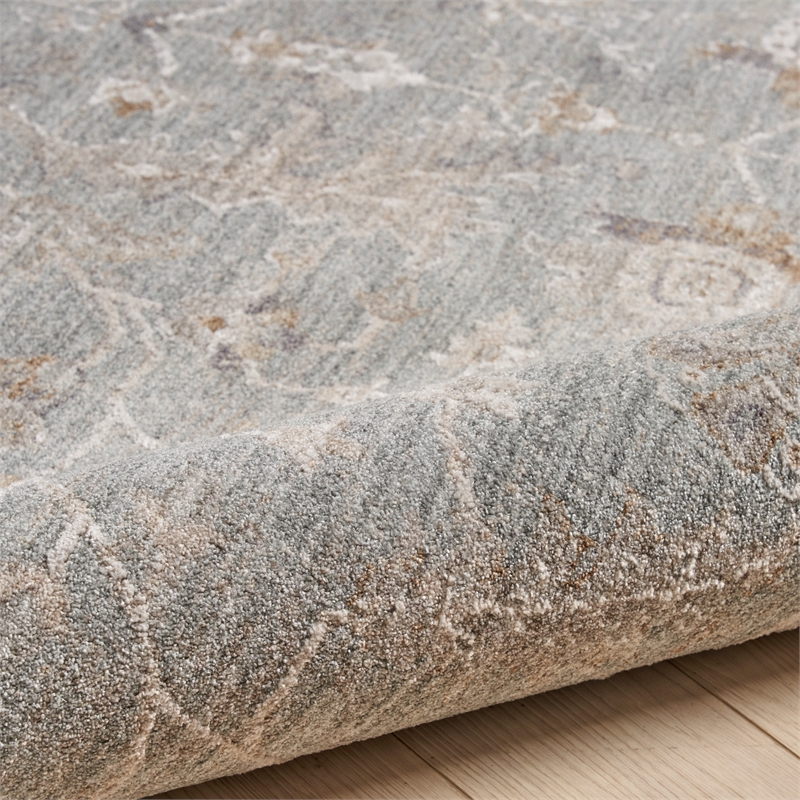 nourison asher 5' x 8' blue ivory fabric area rug