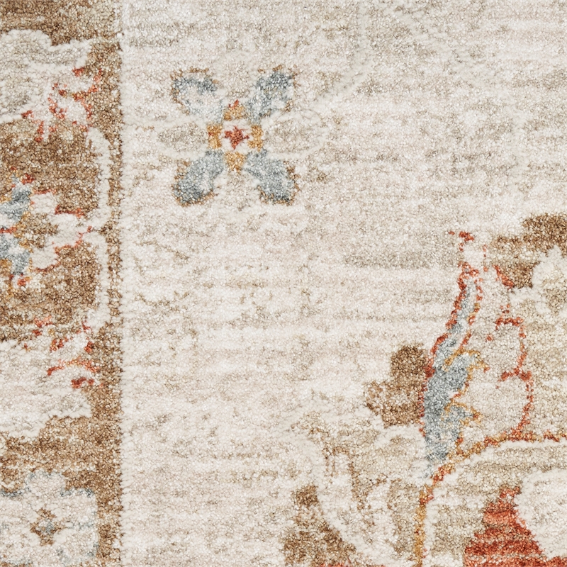 nourison asher 5' x 8' ivory fabric area rug