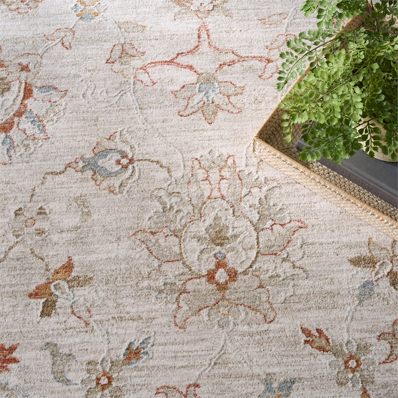nourison asher 5' x 8' ivory fabric area rug