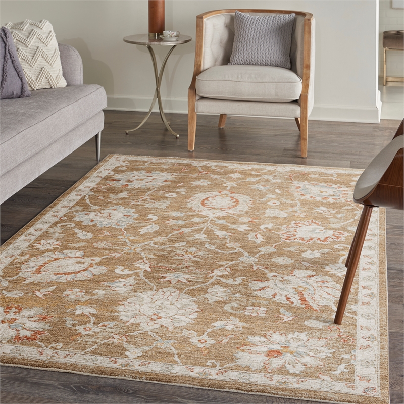 Nourison Asher 5' x 8' Mocha Fabric Area Rug
