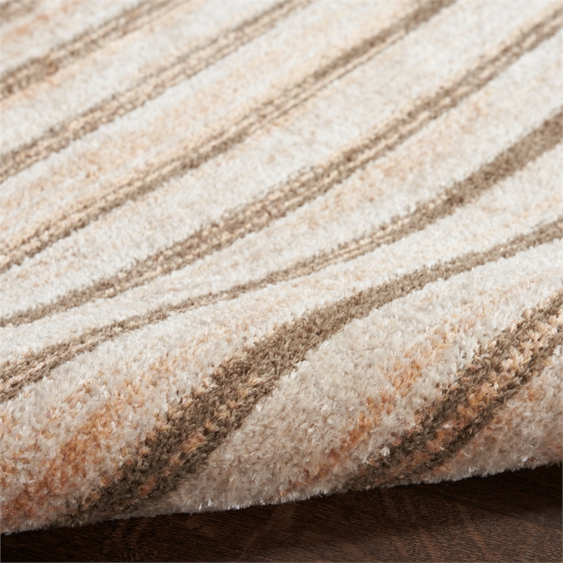 Nourison Astra Machine Washable 6' Runner Latte Fabric Area Rug