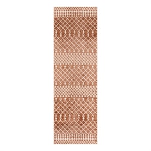 Nourison Astra Machine Washable 6' Runner Copper Fabric Area Rug