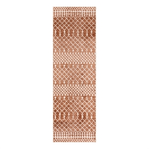 Nourison Astra Machine Washable 8' Runner Copper Fabric Area Rug