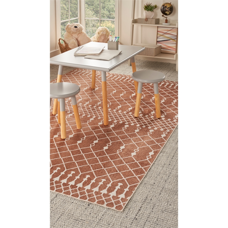 Nourison Astra Machine Washable 4' x 6' Copper Fabric Area Rug