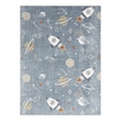 Nourison Astra Machine Washable 5' x 7' Blue Multi-Color Fabric Area Rug