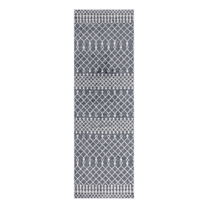 Nourison Astra Machine Washable 6' Runner Denim Fabric Area Rug